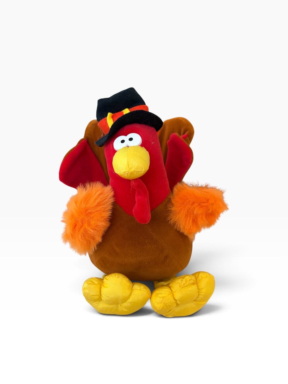 Vtg 1994 Gibson Greetings Mr Gobbles Turkey Plush Thanksgiving Pilgrim Hat 9”